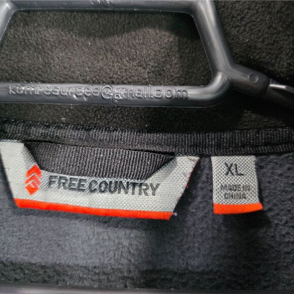 Mens Free Country Gray Fleece Full Zip Jacket Polyester Warm Outerwear Size XL - Picture 2 of 7